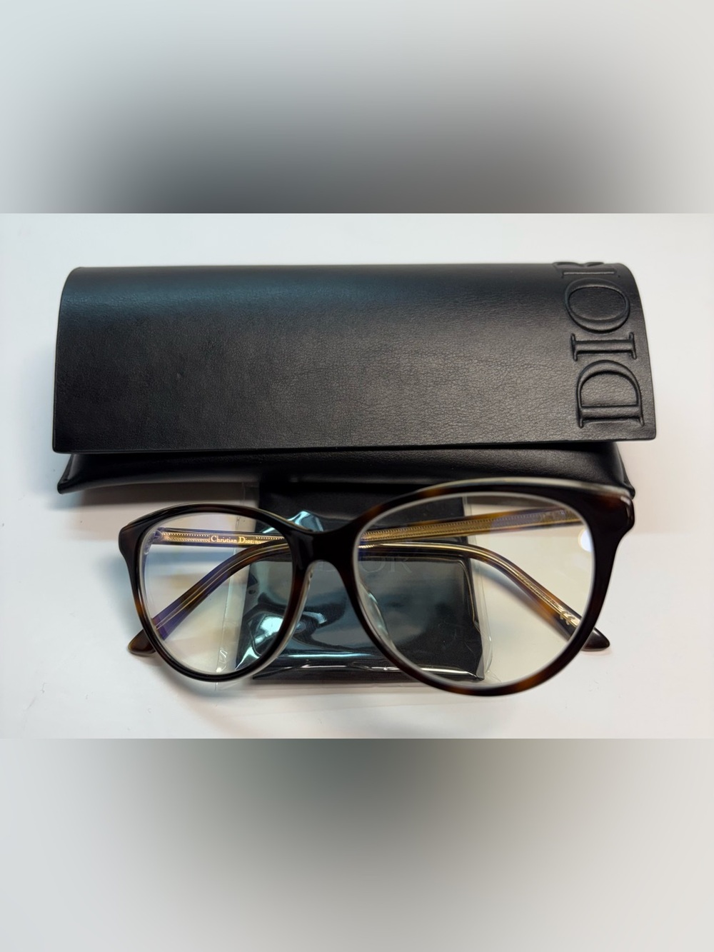 Dior Women’s Tortoiseshell Optical Glasses with Black Case